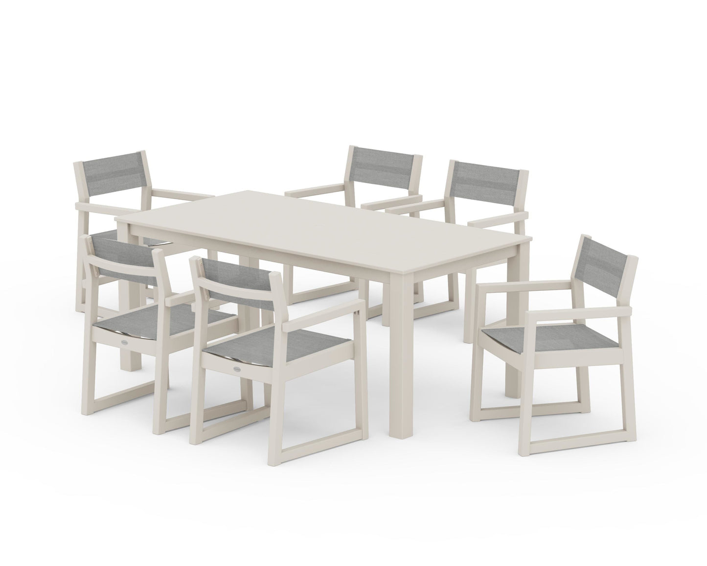 EDGE Sling Arm Chair 7-Piece Parsons Dining Set