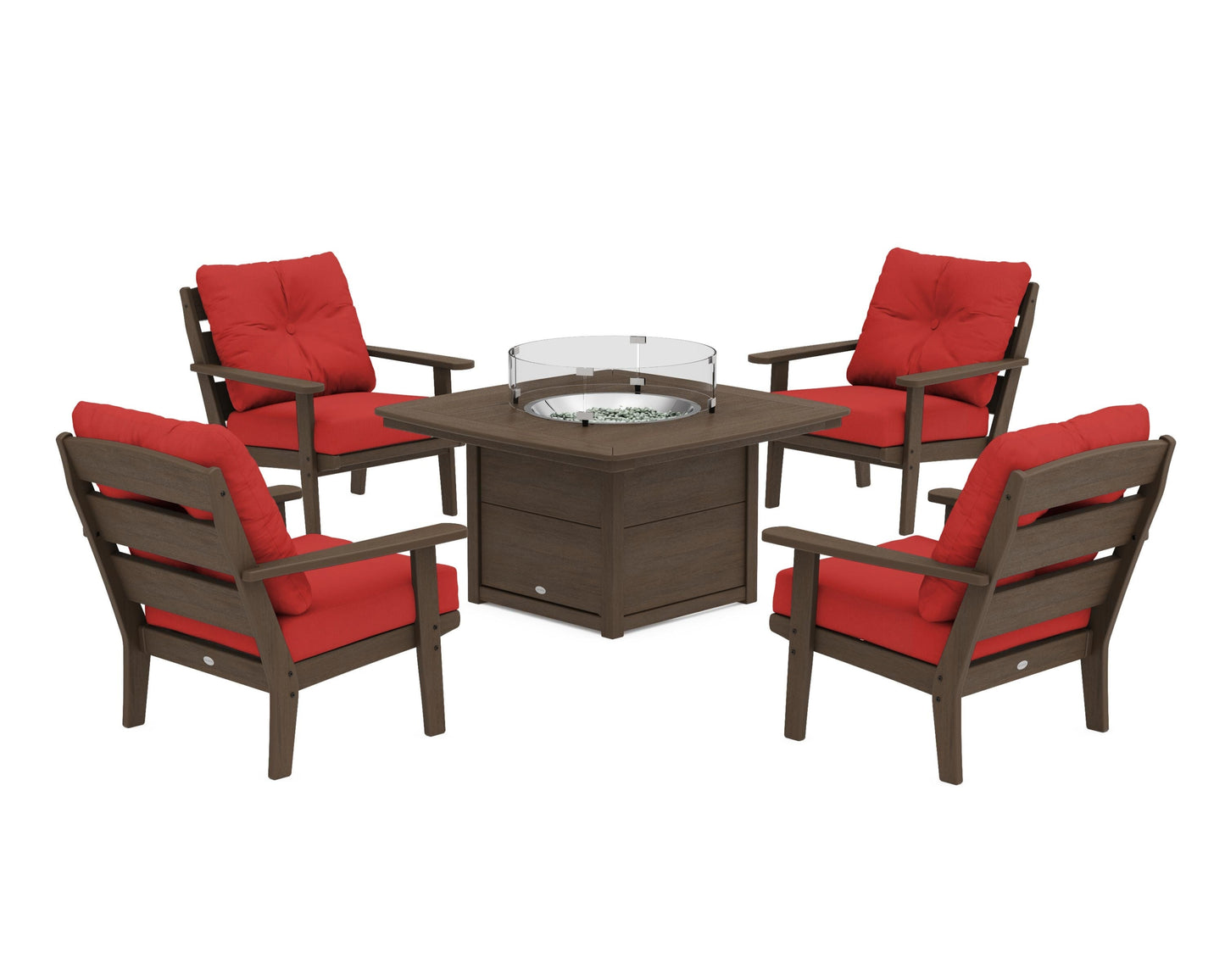 Lakeside 5-Piece Deep Seating Set with Nautical Fire Pit Table