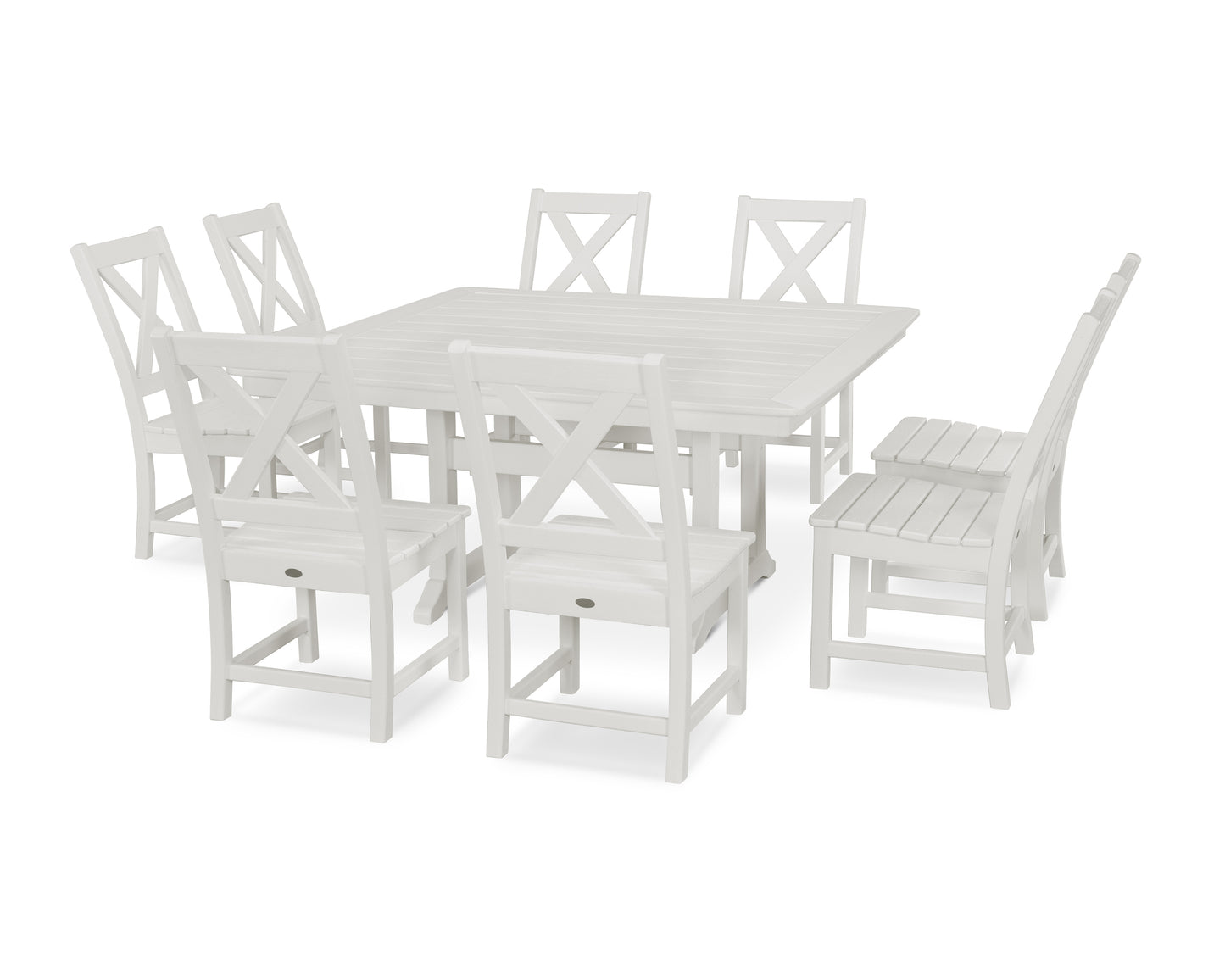 Braxton 9-Piece Nautical Trestle Dining Set