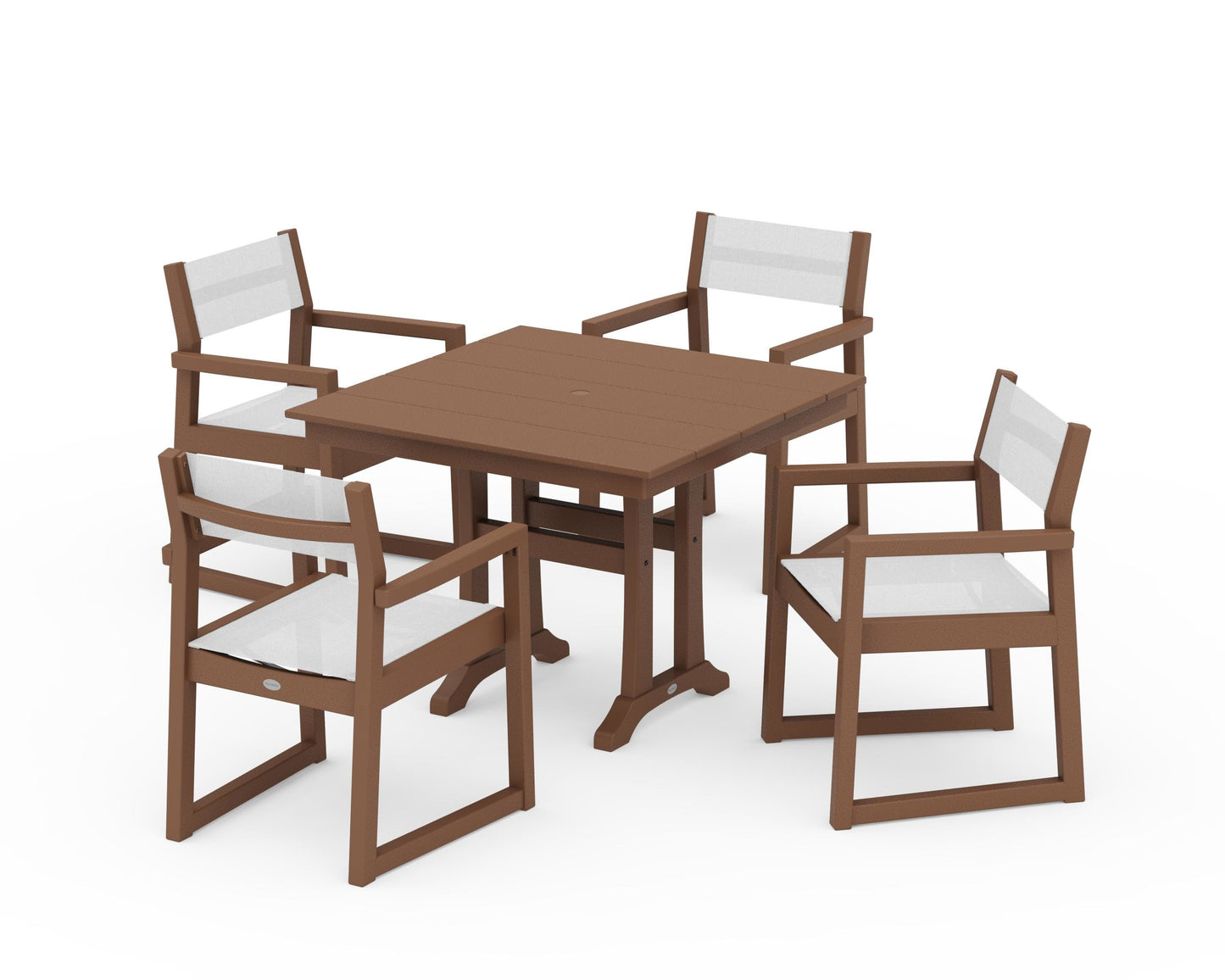 EDGE Sling 5-Piece Farmhouse Dining Set with Trestle Legs