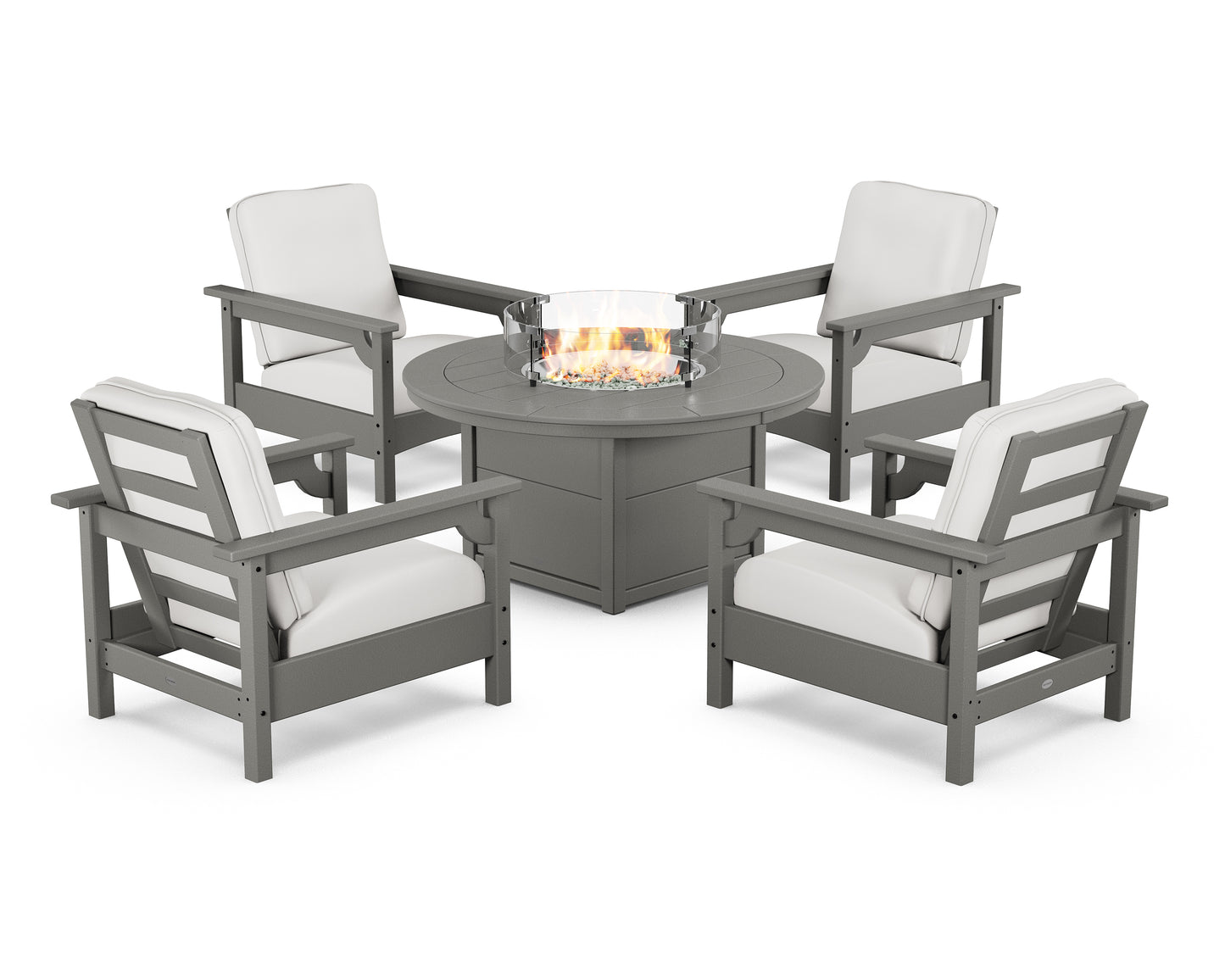 Club 5-Piece Conversation Set with Fire Pit Table