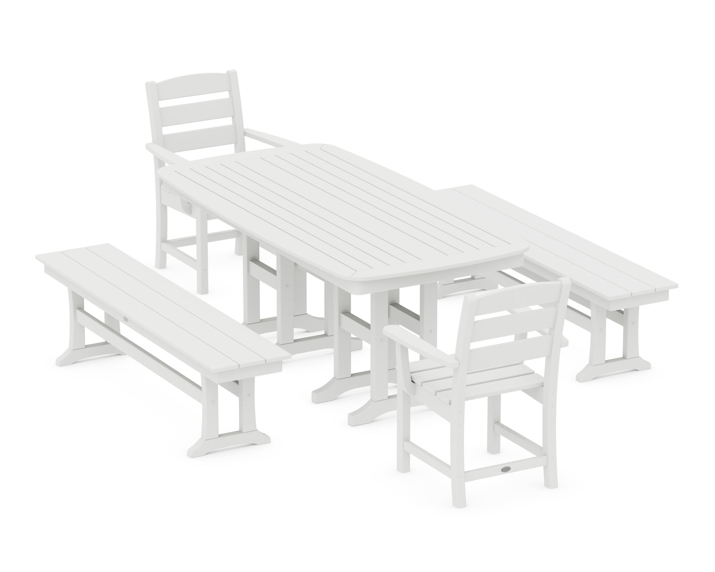 Lakeside 5-Piece Dining Set with Benches
