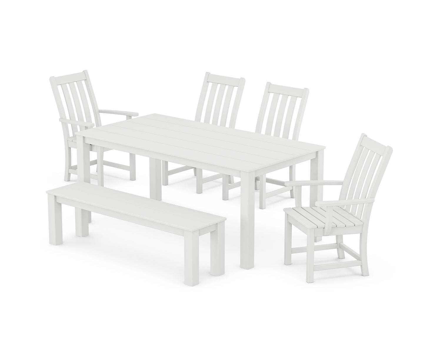 Vineyard 6-Piece Parsons Dining Set with Bench