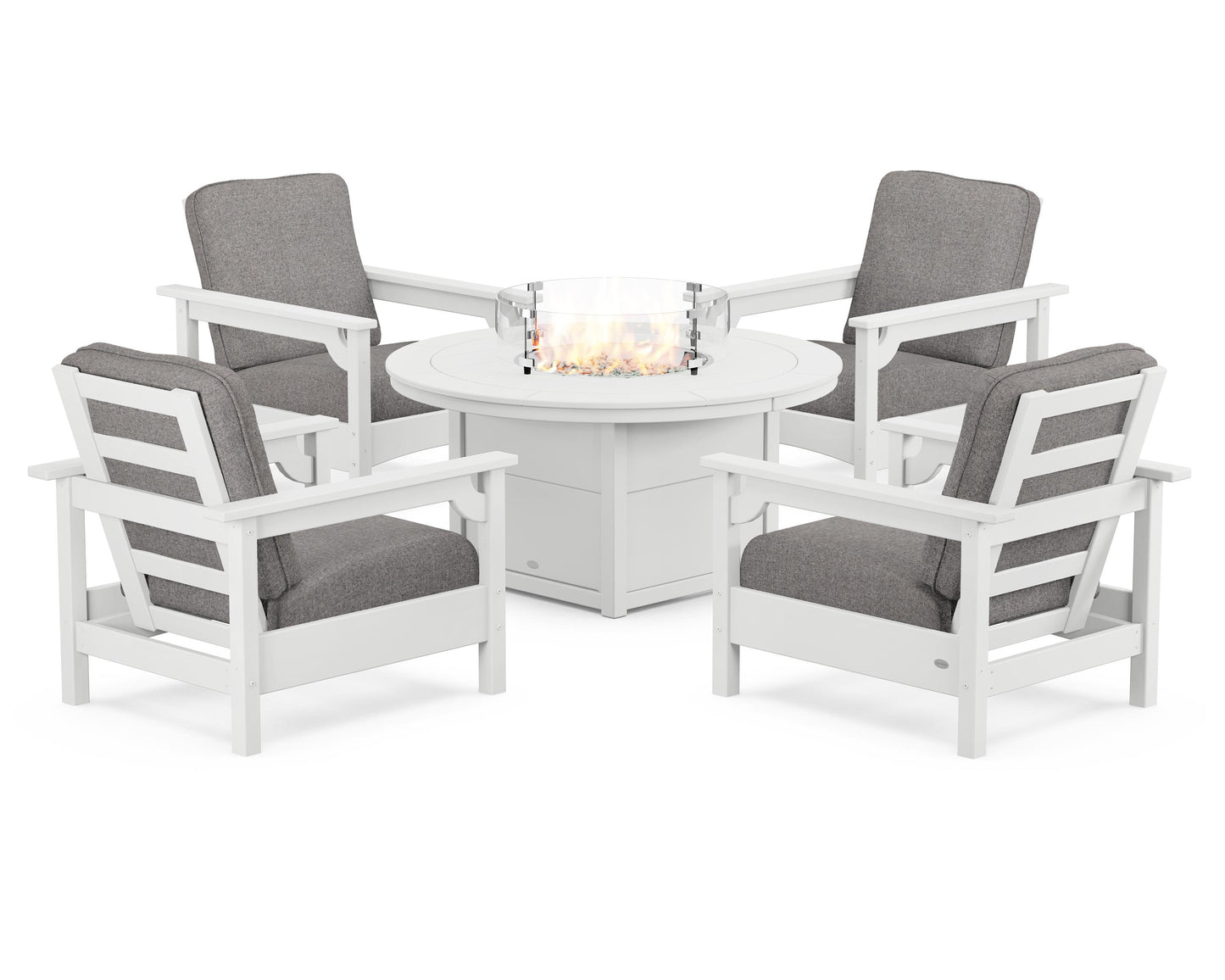 Club 5-Piece Conversation Set with Fire Pit Table