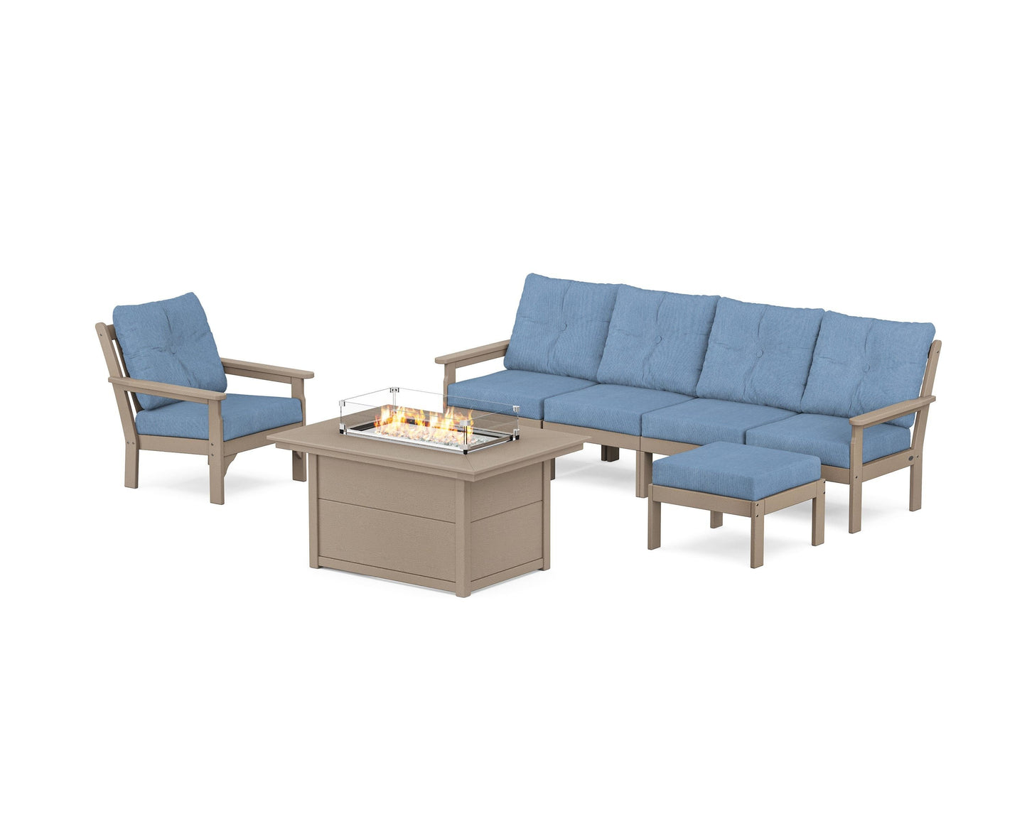 Vineyard Sectional Lounge and Fire Pit Set