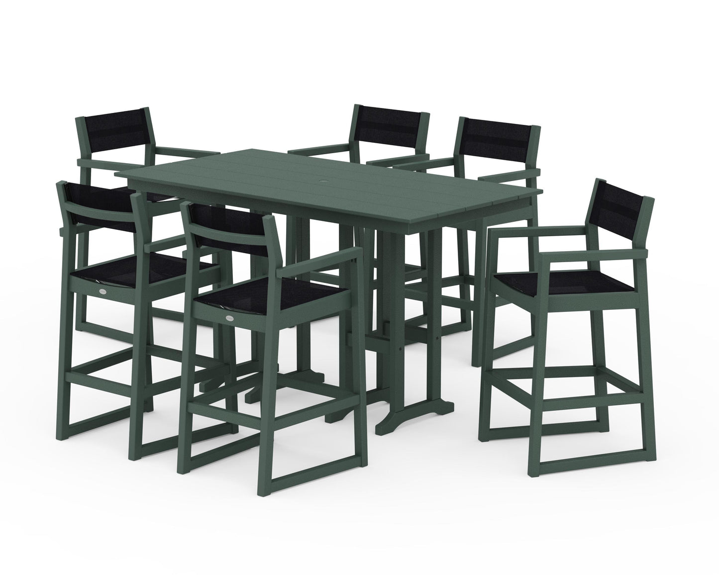 EDGE Sling Arm Chair 7-Piece Farmhouse Bar Set