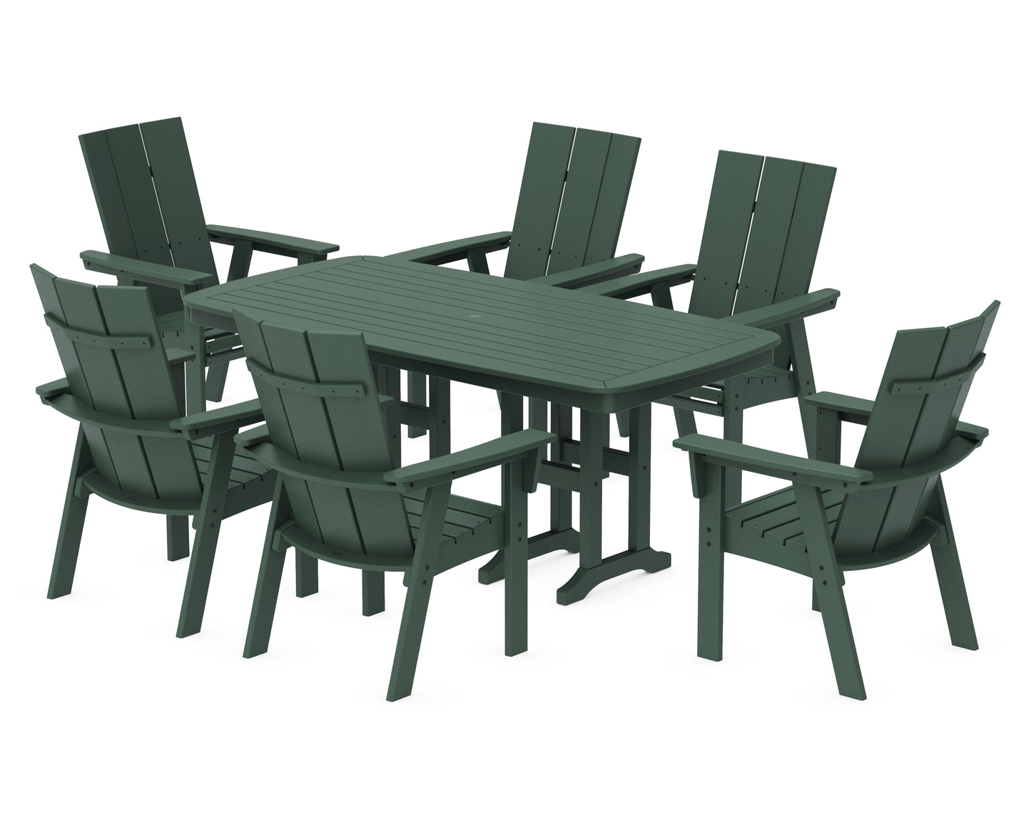 Modern Curveback Adirondack 7-Piece Dining Set