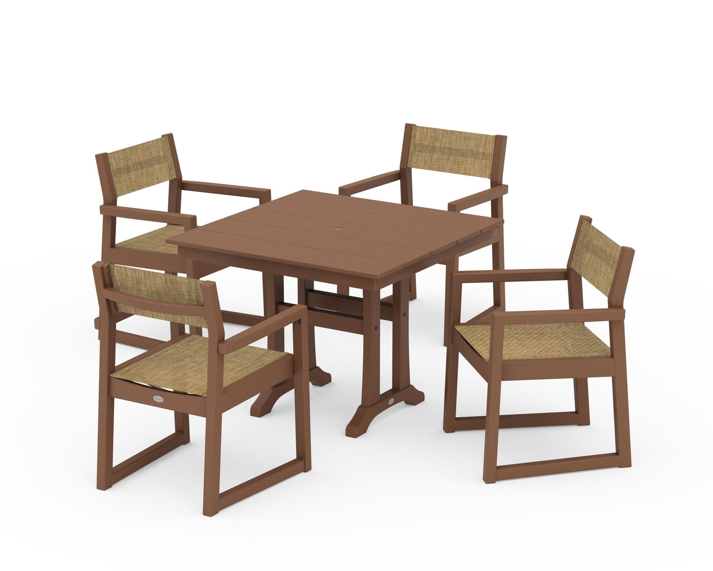 EDGE Sling 5-Piece Farmhouse Dining Set with Trestle Legs