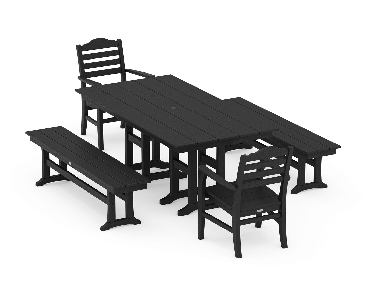 Savannah 5-Piece Farmhouse Dining Set with Benches