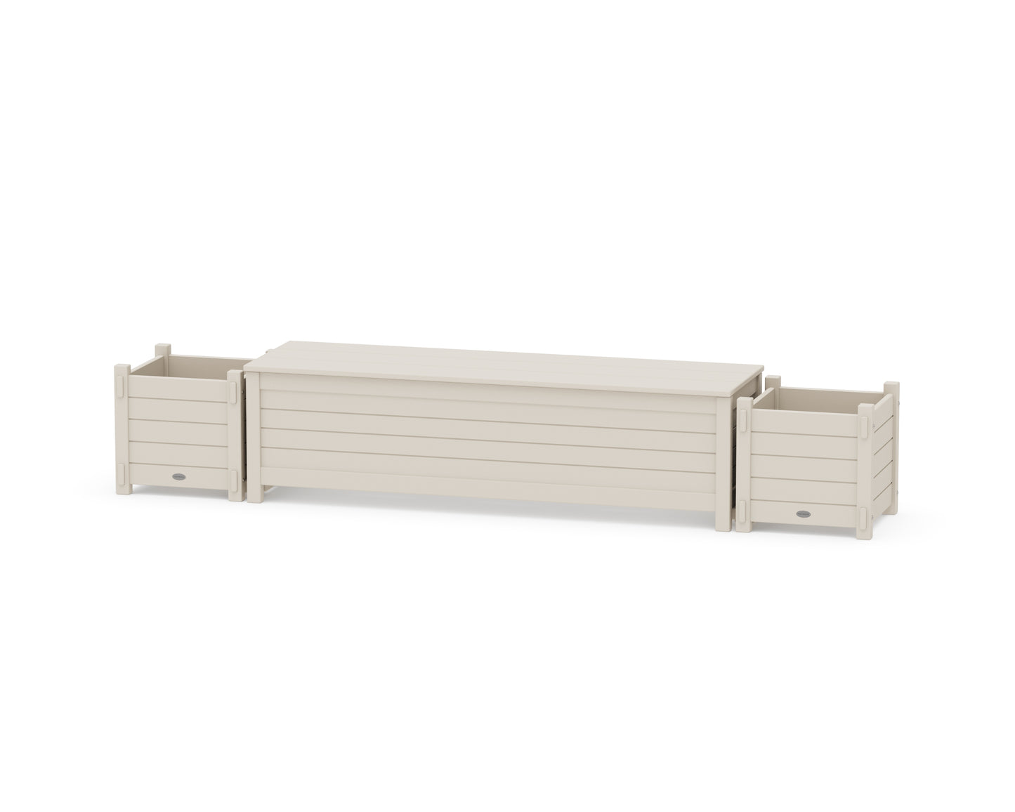 60" Nautical Straight Planter Storage Bench Set
