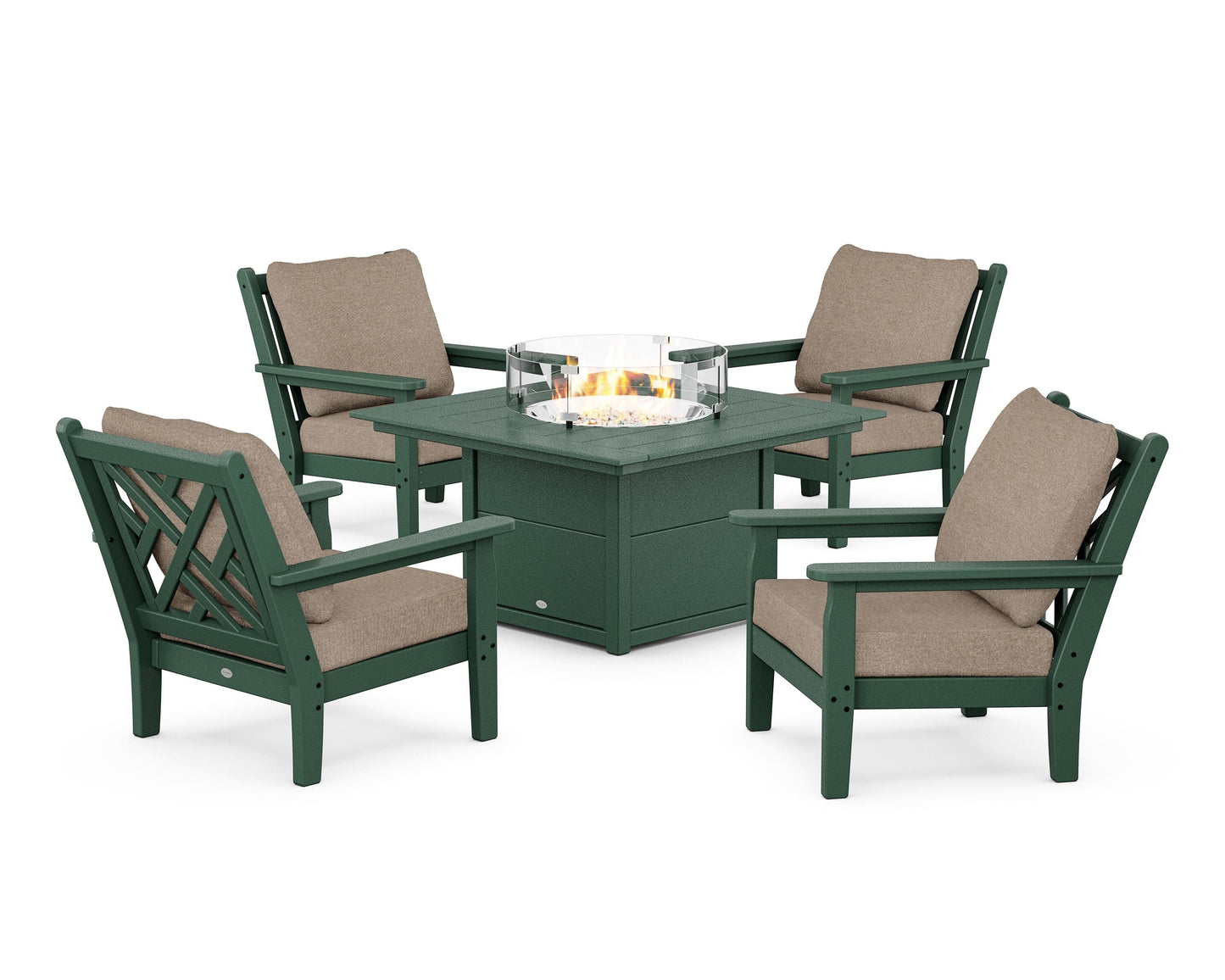 Chippendale 5-Piece Deep Seating Set with Fire Pit Table