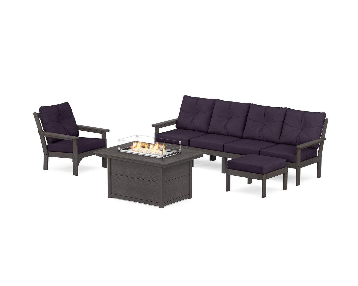 Vineyard Sectional Lounge and Fire Pit Set