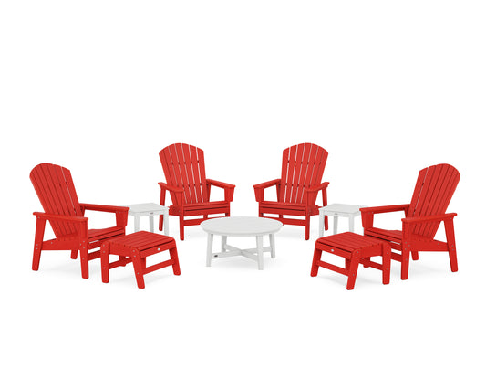 Nautical Grand Upright Adirondack 9-Piece Conversation Set