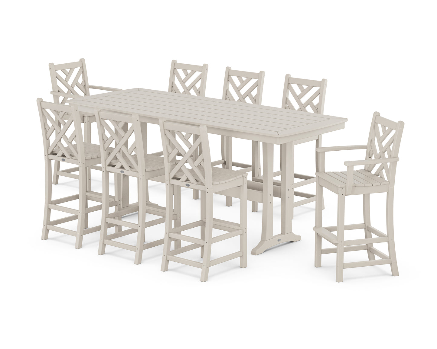 Chippendale 9-Piece Bar Set with Trestle Legs