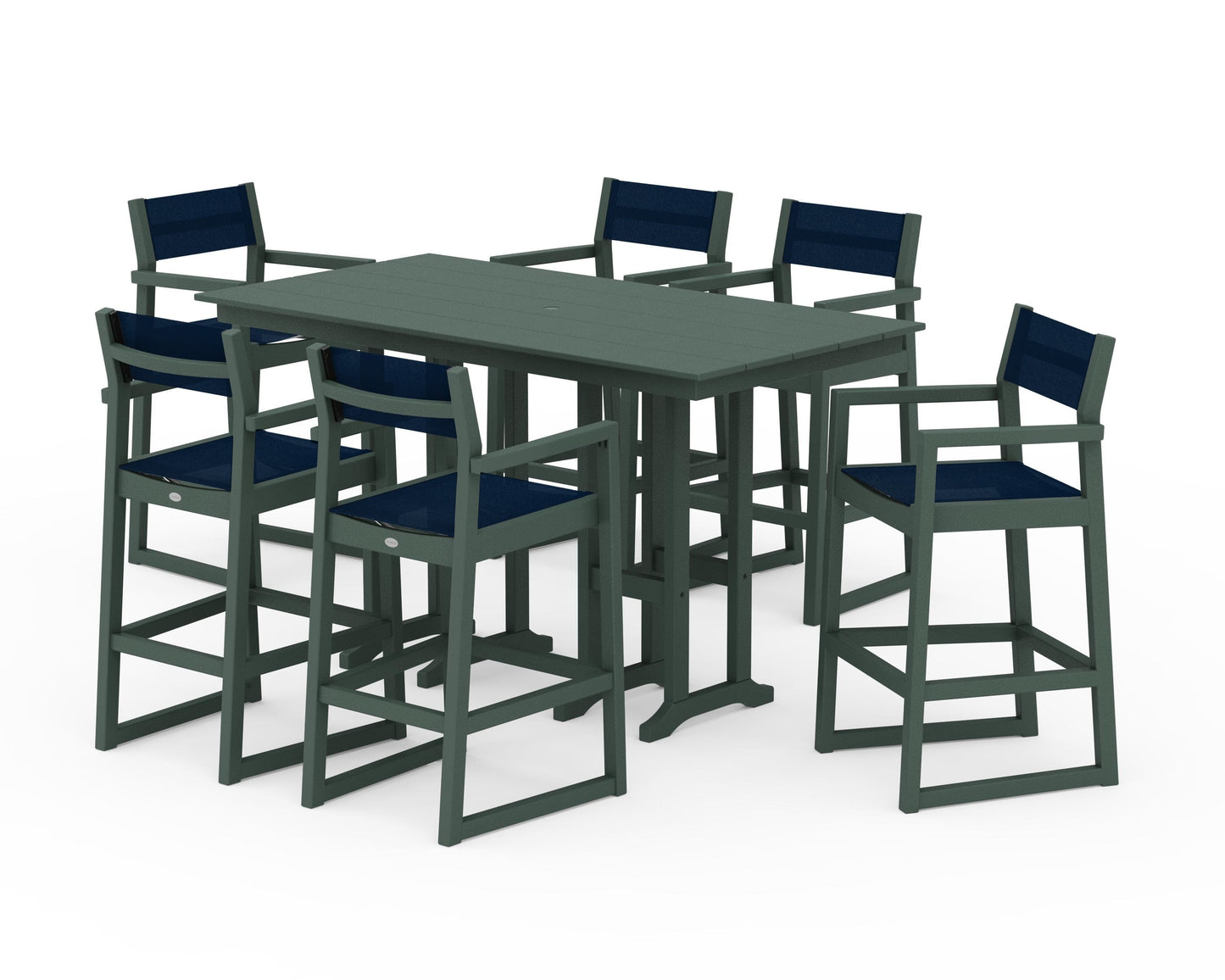 EDGE Sling Arm Chair 7-Piece Farmhouse Bar Set
