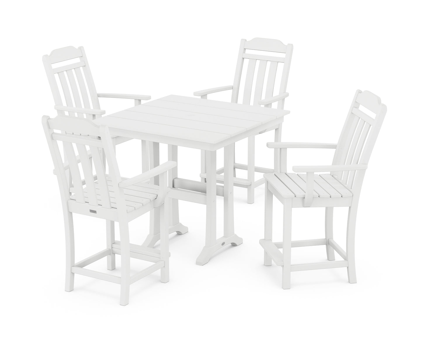 Cottage 5-Piece Farmhouse Counter Set with Trestle Legs