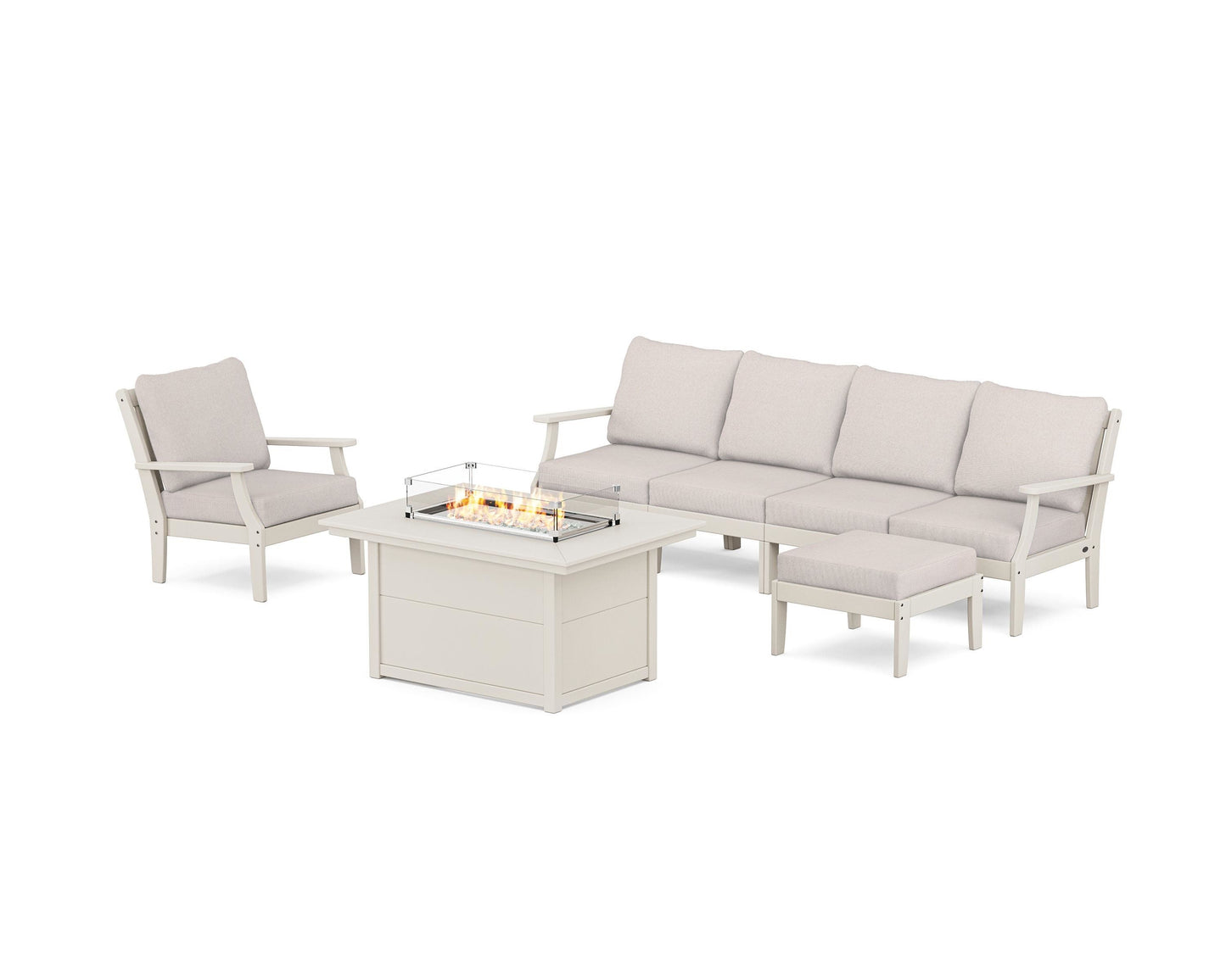 Braxton Sectional Lounge and Fire Pit Set