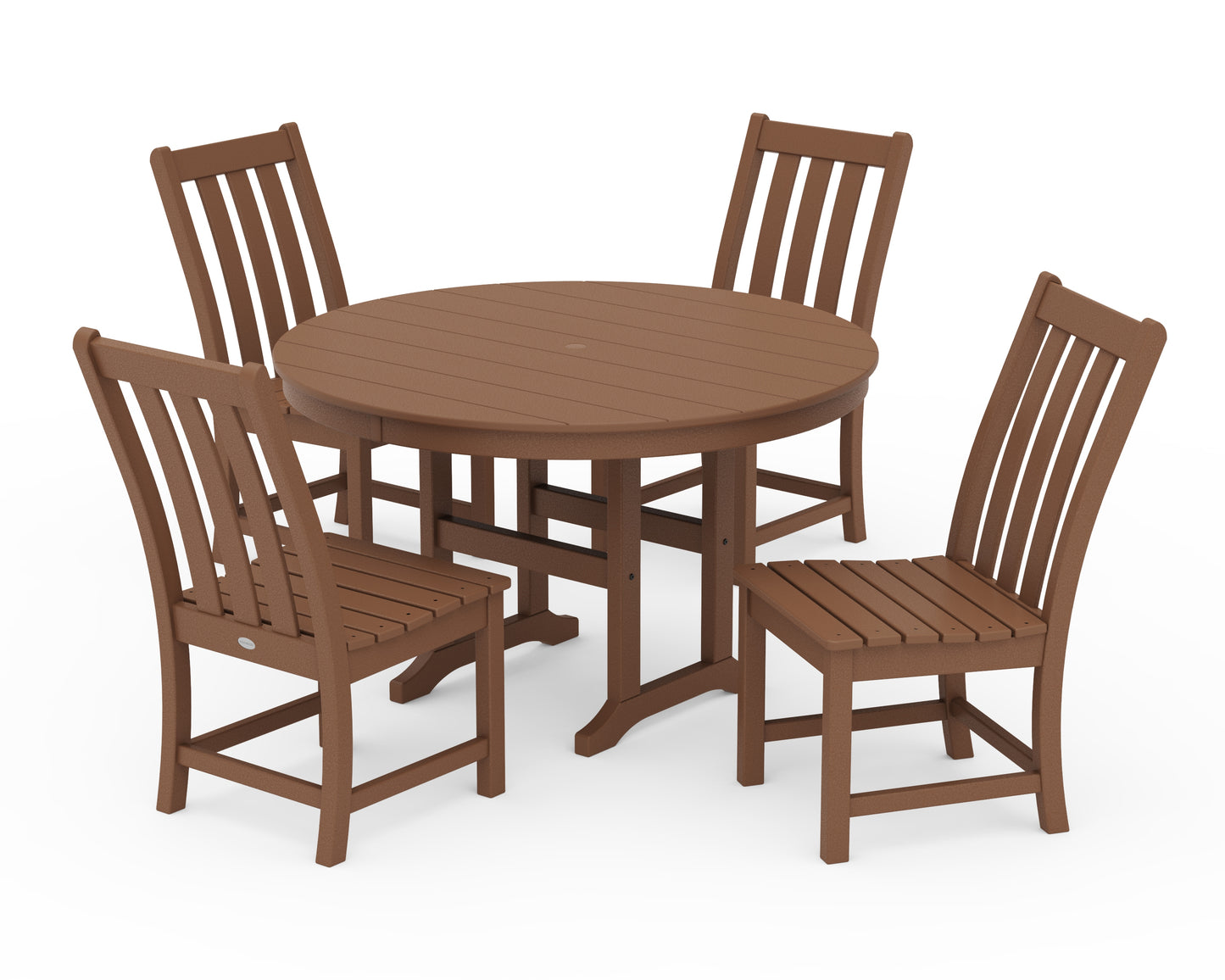 Vineyard 5-Piece Round Farmhouse Side Chair Dining Set