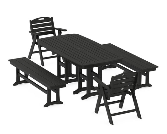 Nautical Lowback 5-Piece Dining Set with Benches