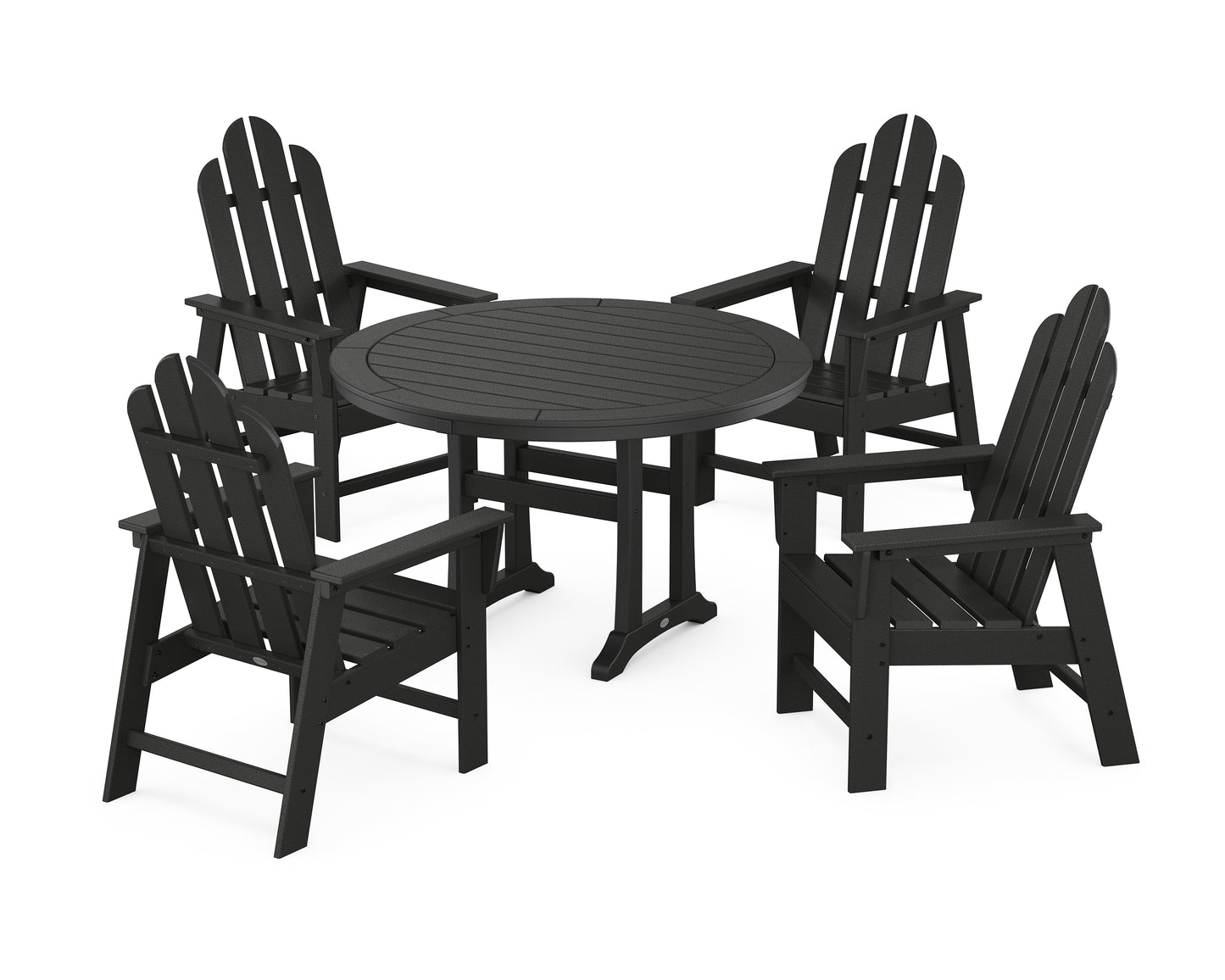 Long Island 5-Piece Round Dining Set with Trestle Legs