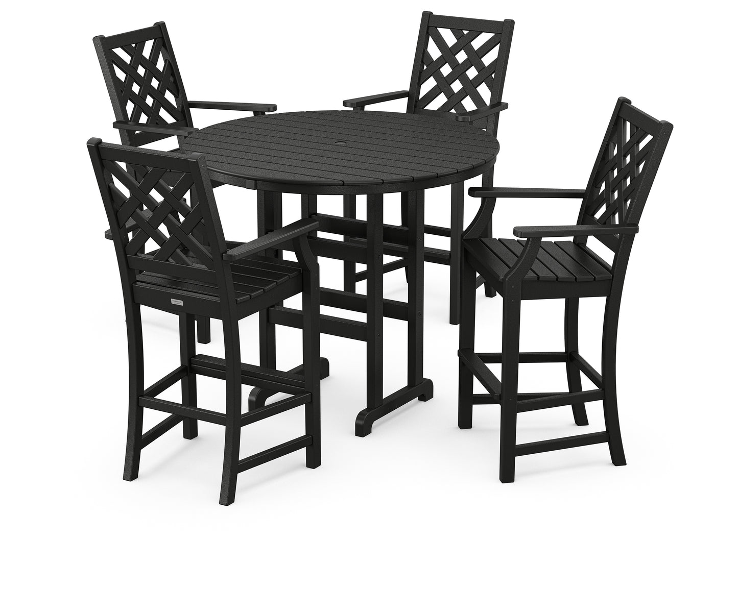 Wovendale 5-Piece Round Farmhouse Bar Set