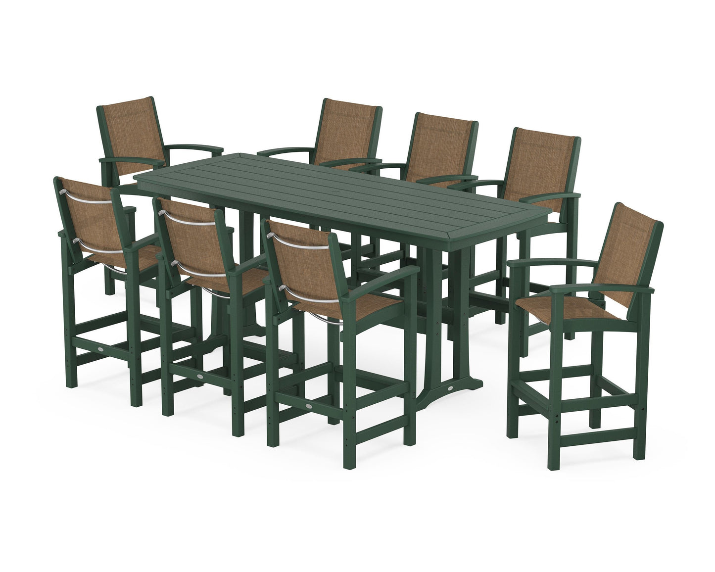Coastal 9-Piece Bar Set with Trestle Legs