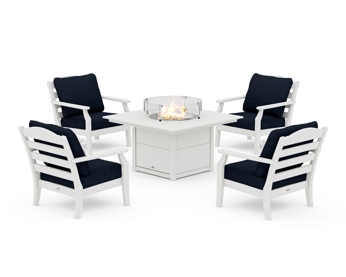 Savannah 5-Piece Deep Seating Set with Fire Pit Table