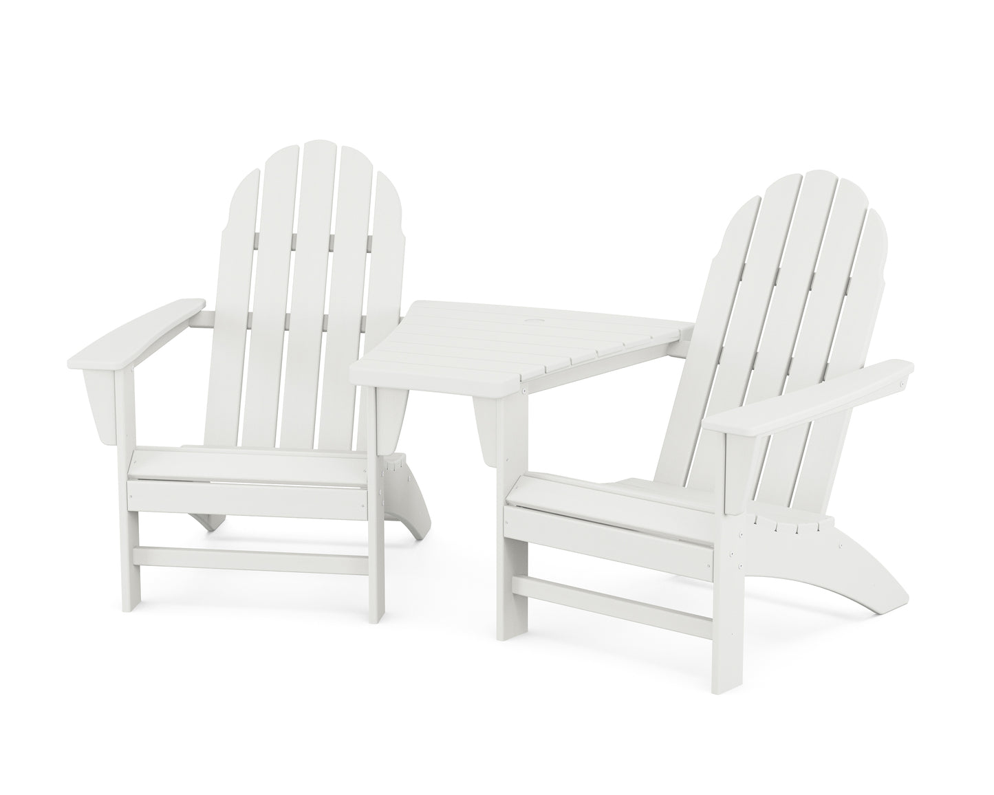 Vineyard 3-Piece Adirondack Set with Angled Connecting Table