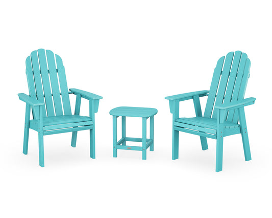 Vineyard 3-Piece Curveback Upright Adirondack Chair Set