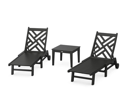 Chippendale 3-Piece Chaise Set with Wheels