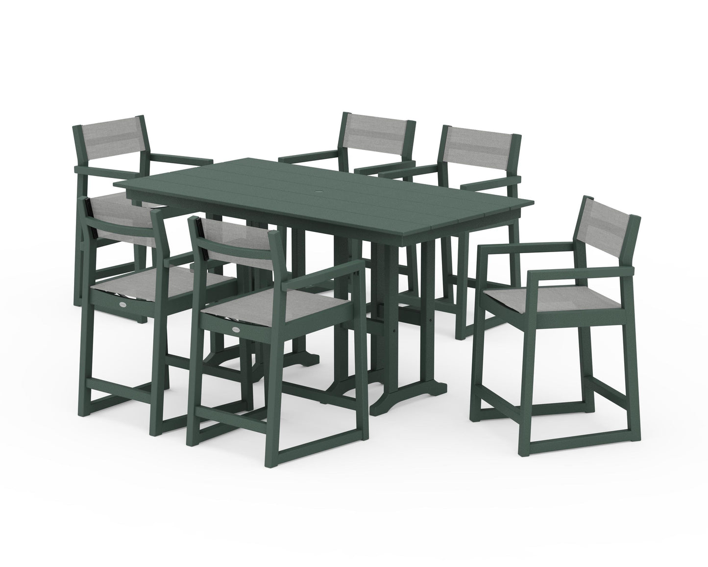 EDGE Sling Arm Chair 7-Piece Farmhouse Counter Set