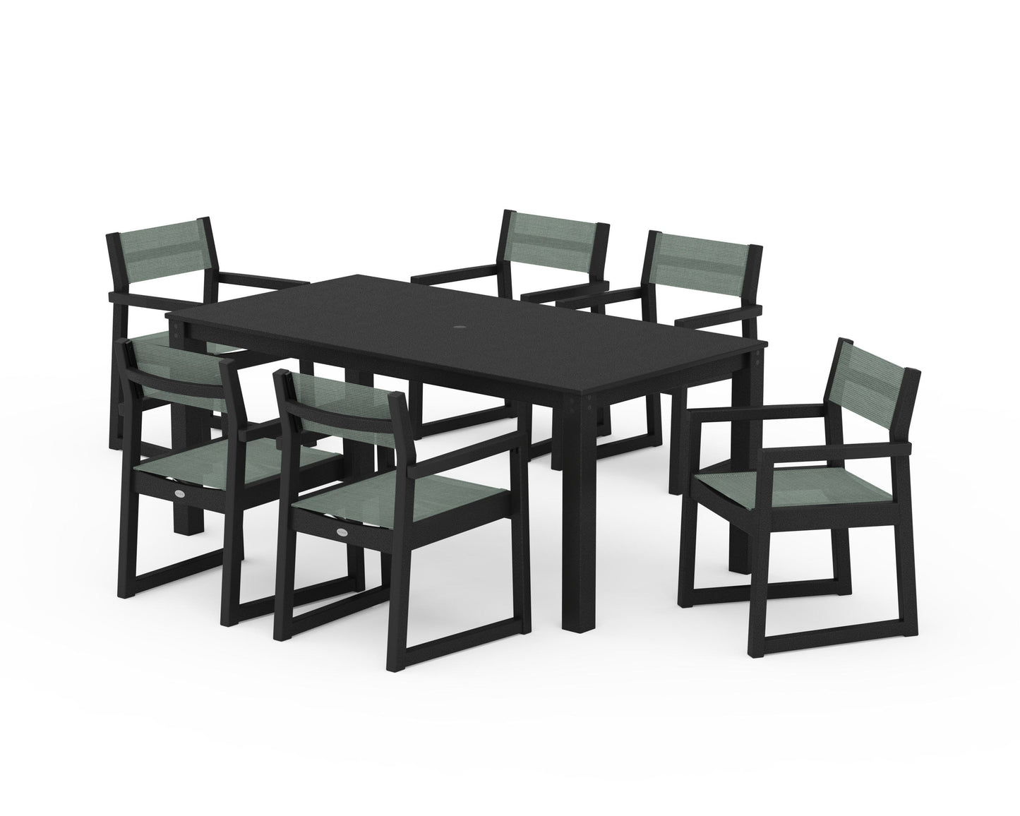 EDGE Sling Arm Chair 7-Piece Parsons Dining Set