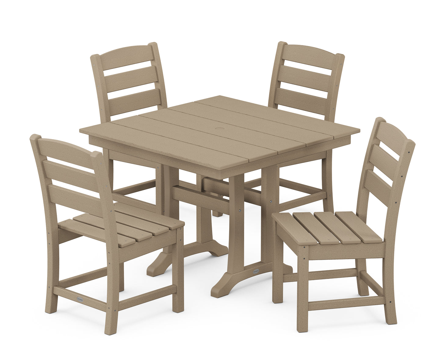 Lakeside 5-Piece Farmhouse Trestle Side Chair Dining Set