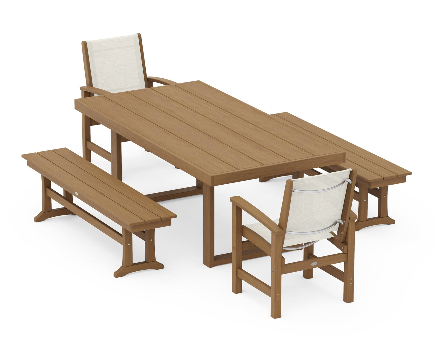 Coastal 5-Piece Dining Set with Trestle Legs