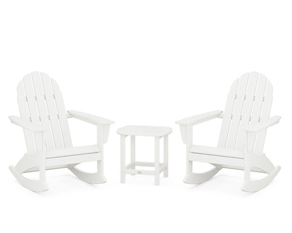 Vineyard 3-Piece Adirondack Rocking Chair Set with South Beach 18" Side Table
