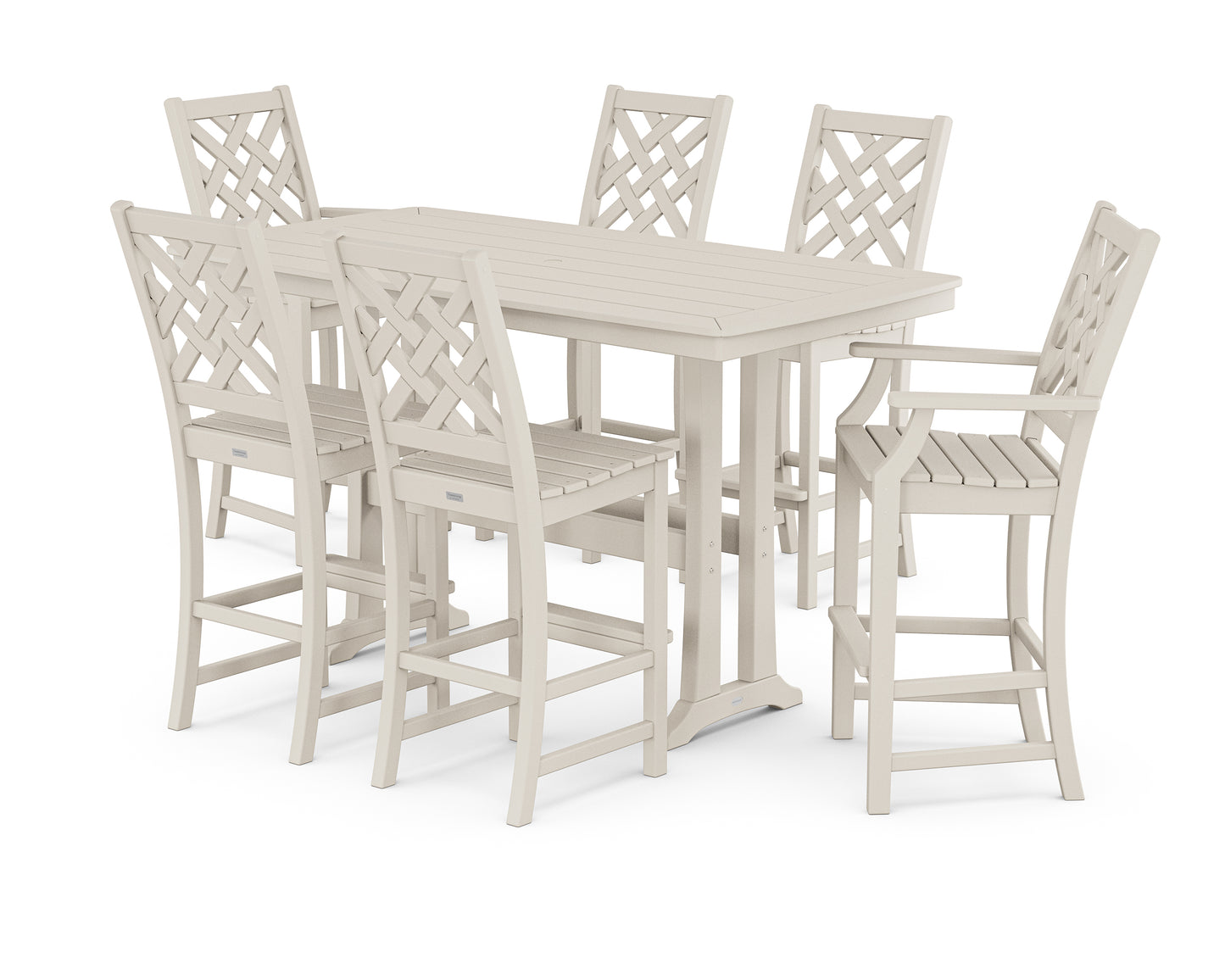 Wovendale 7-Piece Bar Set with Trestle Legs