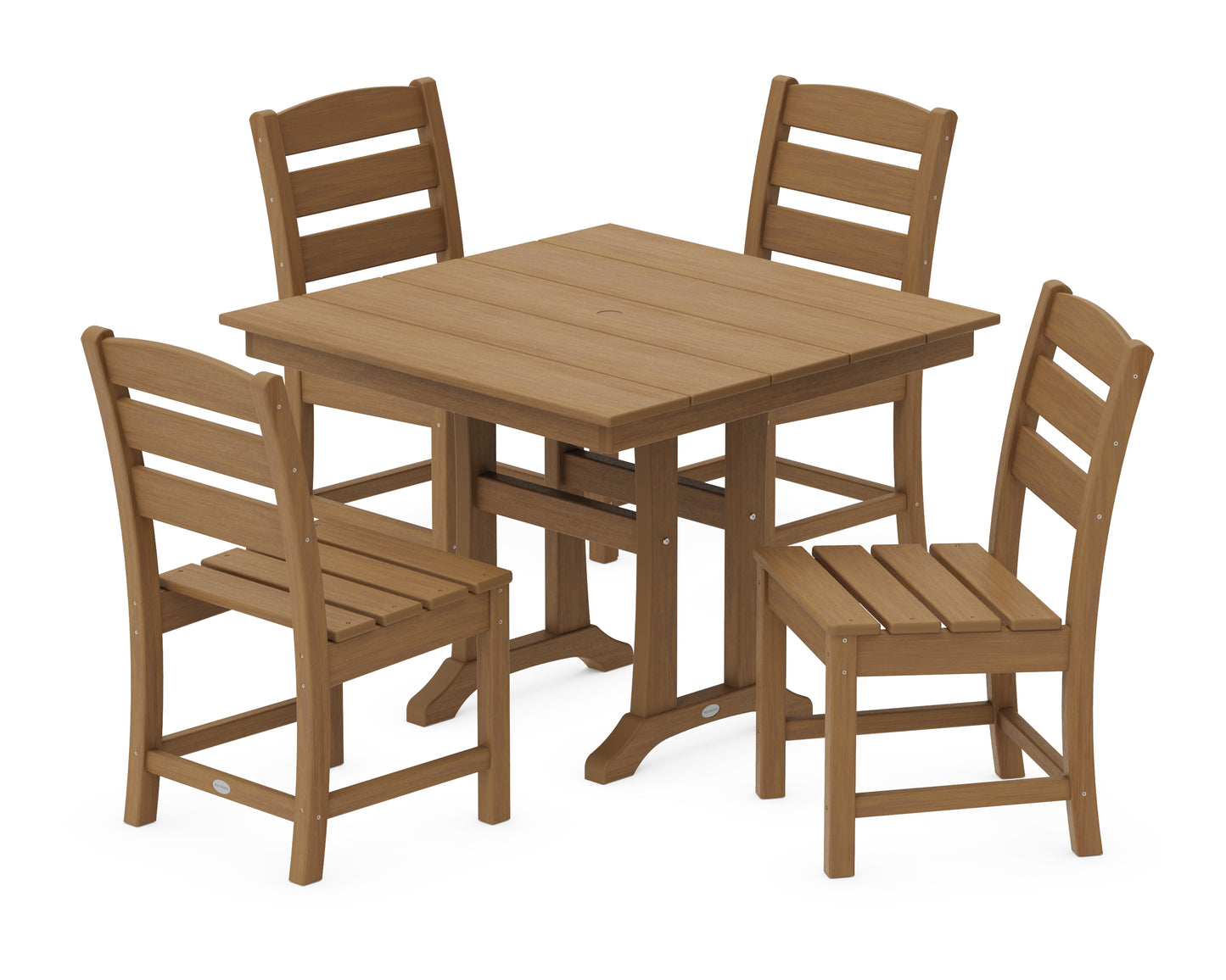 Lakeside 5-Piece Farmhouse Trestle Side Chair Dining Set