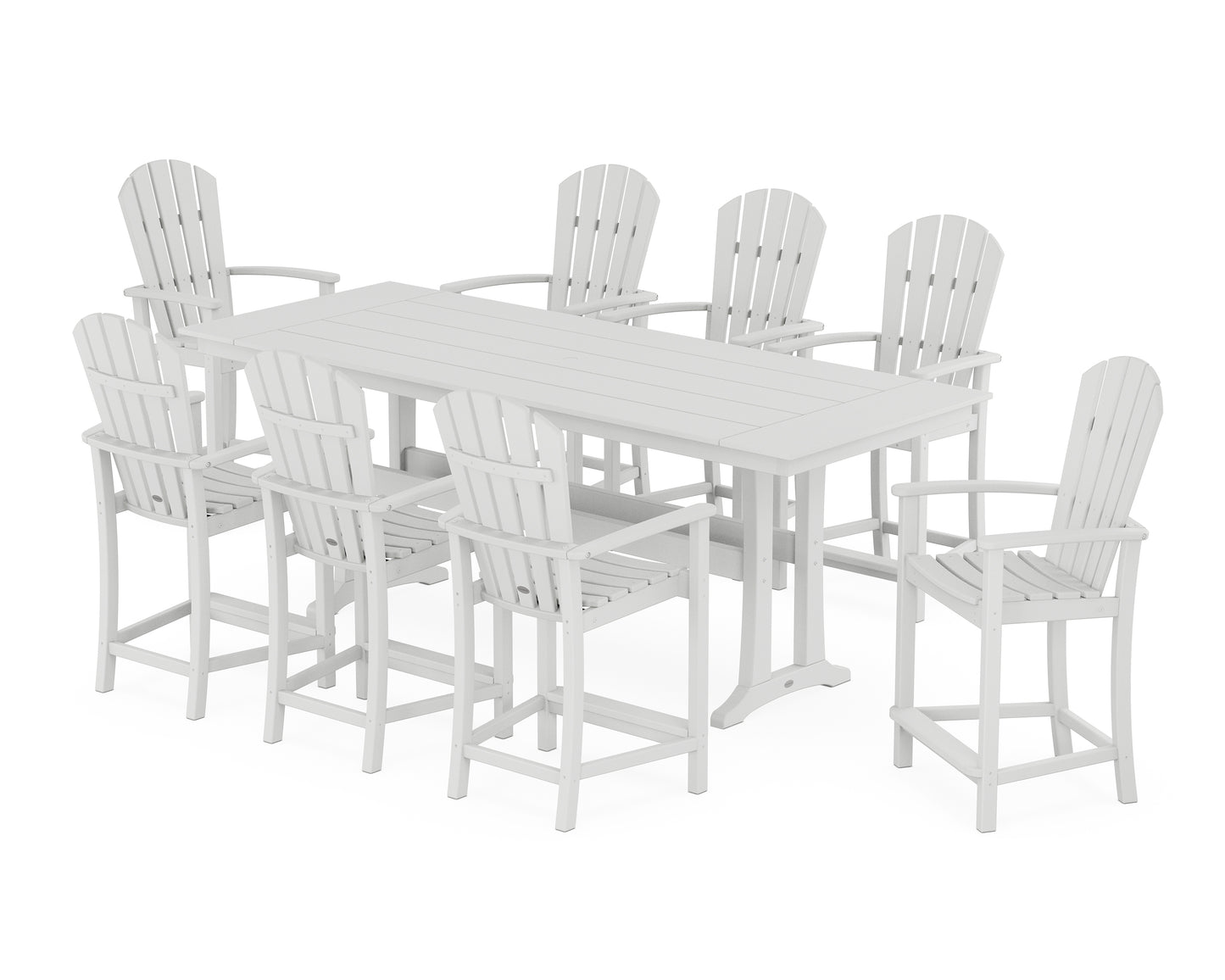 Palm Coast 9-Piece Farmhouse Counter Set with Trestle Legs