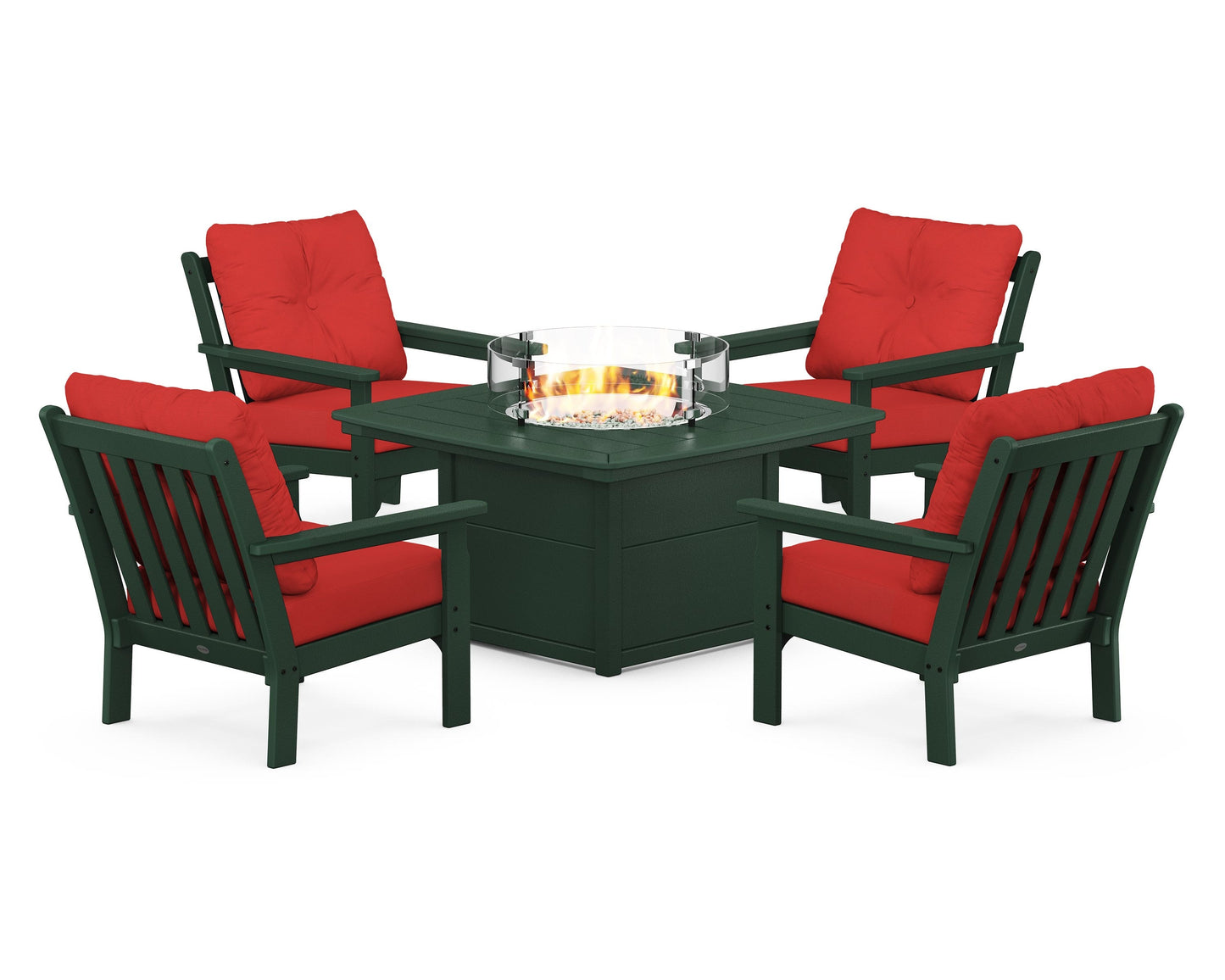 Vineyard 5-Piece Conversation Set with Fire Pit Table