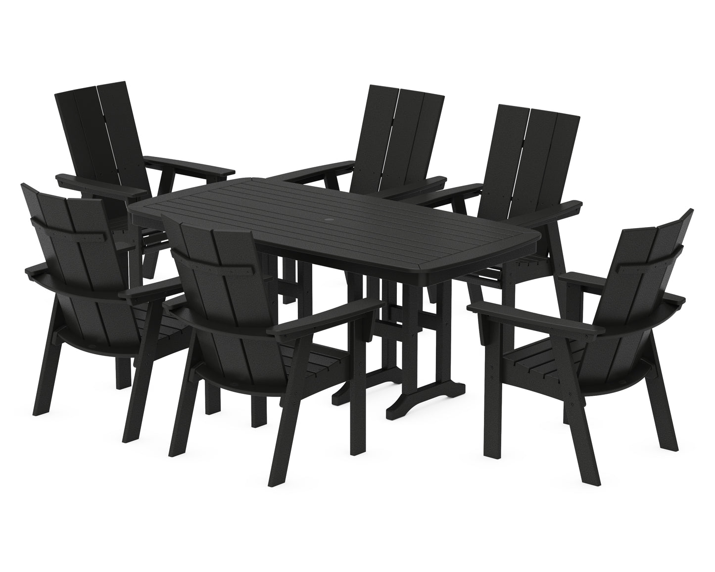 Modern Curveback Adirondack 7-Piece Dining Set