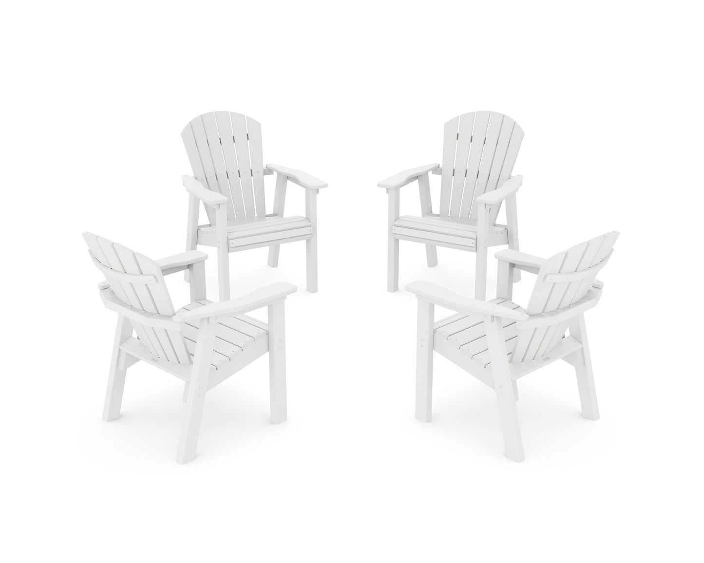 Seashell 4-Piece Upright Adirondack Conversation Set