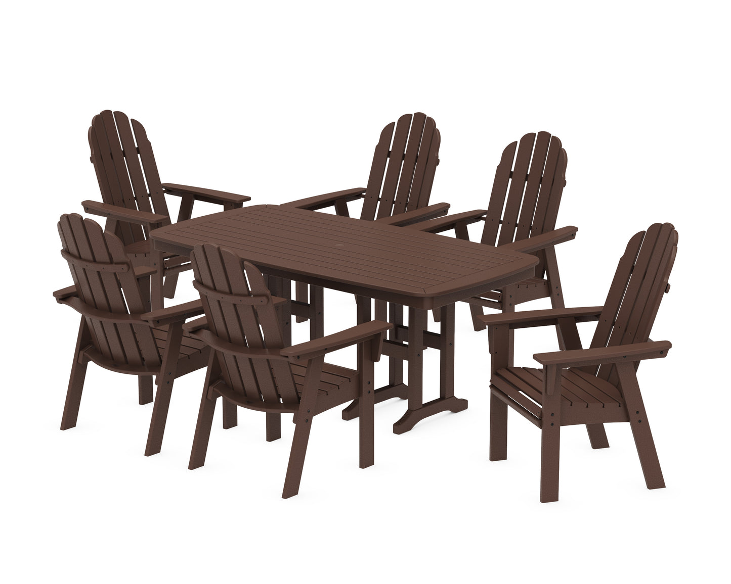 Vineyard Curveback Adirondack Chair 7-Piece Dining Set
