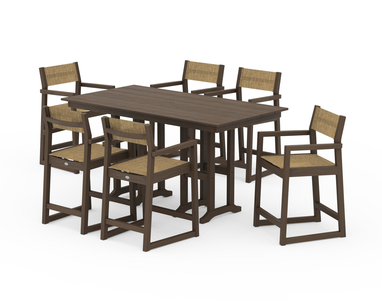 EDGE Sling Arm Chair 7-Piece Farmhouse Counter Set