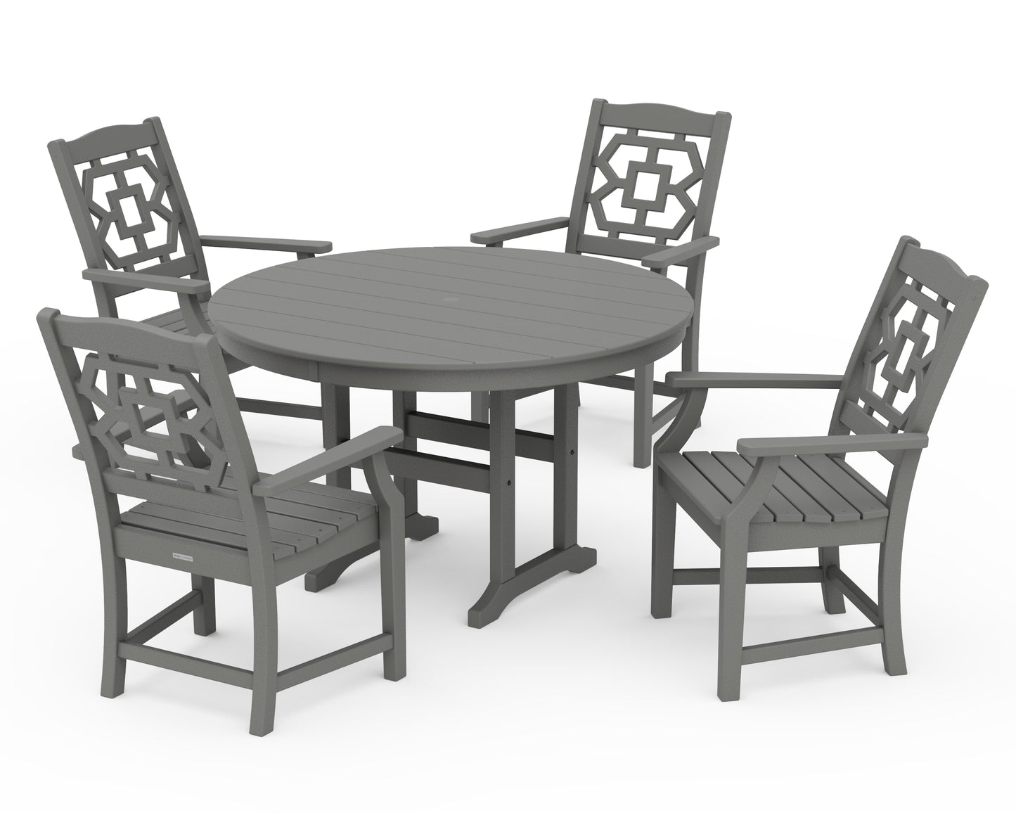 Chinoiserie 5-Piece Round Farmhouse Dining Set