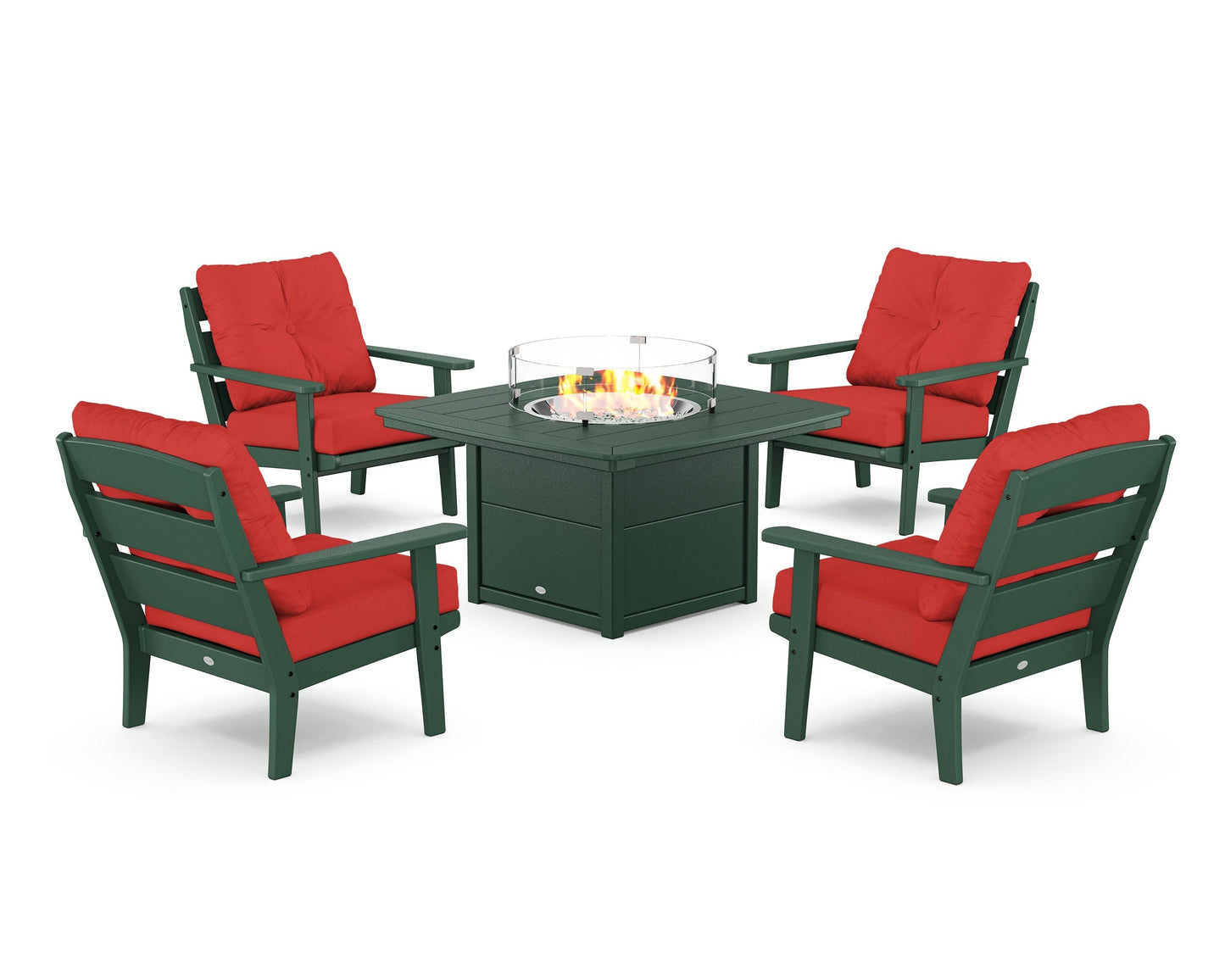 Lakeside 5-Piece Deep Seating Set with Nautical Fire Pit Table