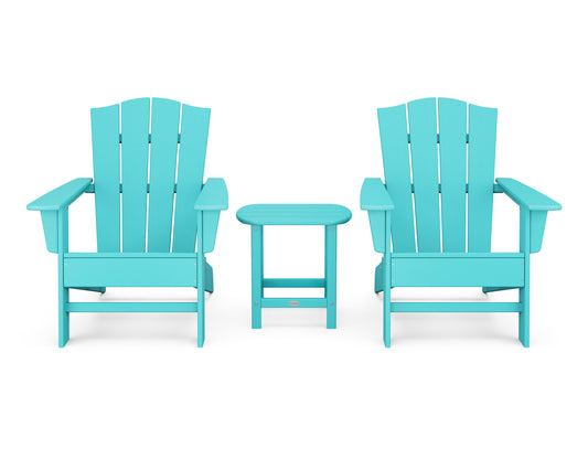Wave 3-Piece Adirondack Chair Set with The Crest Chairs
