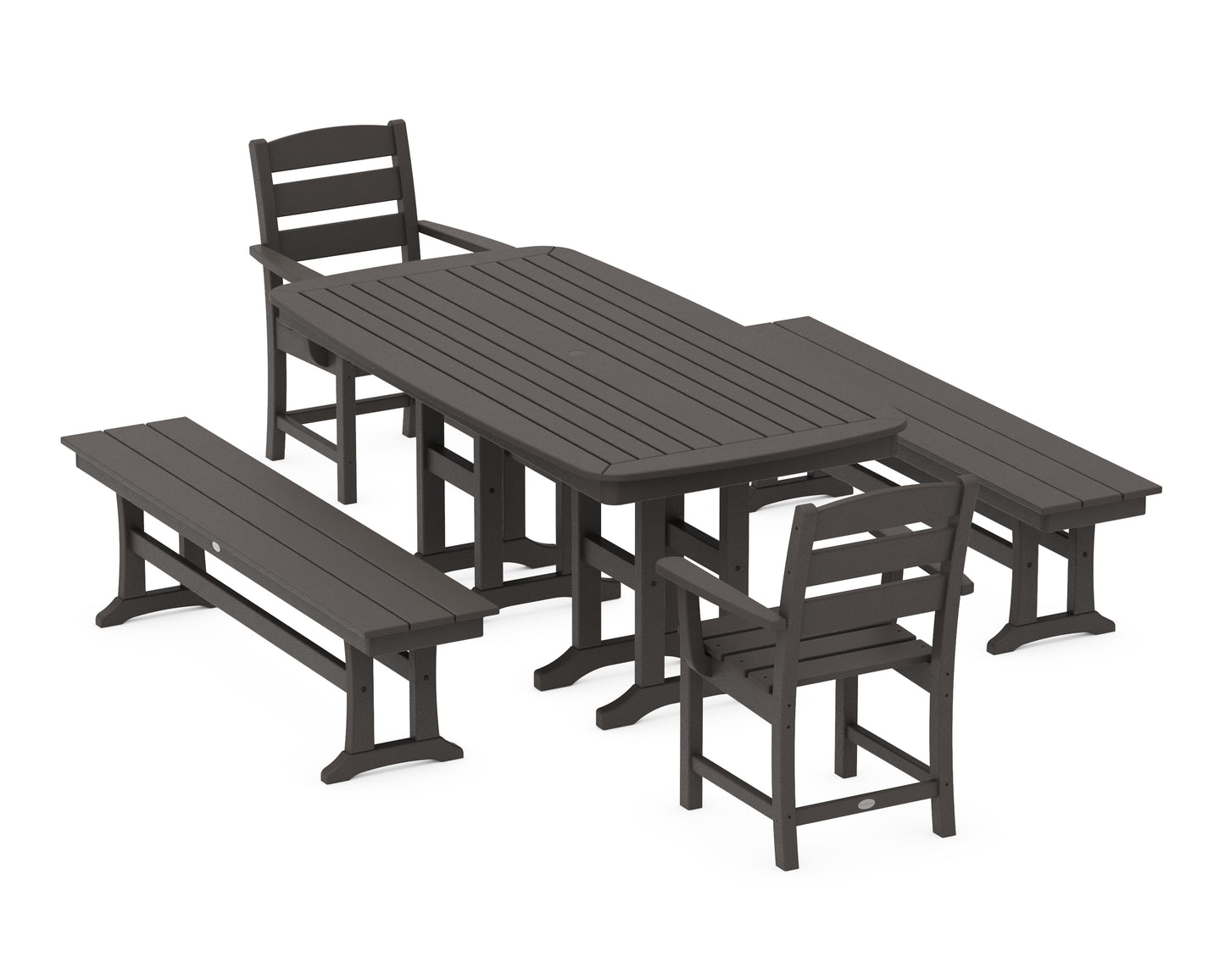 Lakeside 5-Piece Dining Set with Benches