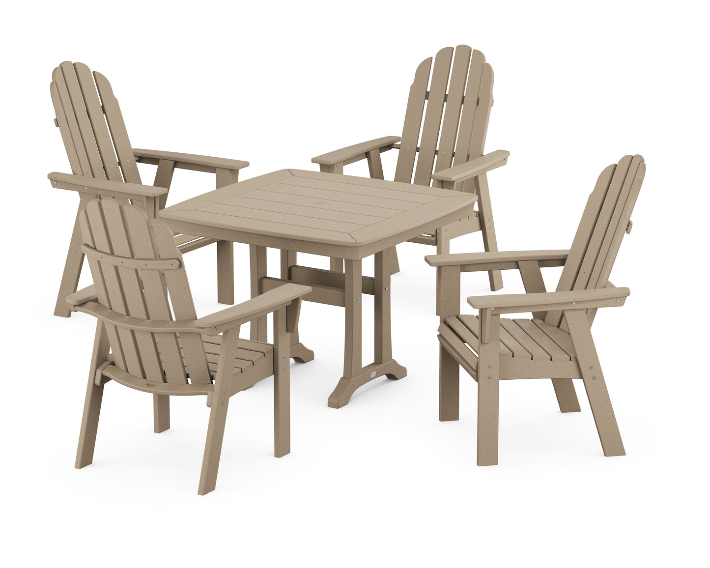 Vineyard Adirondack 5-Piece Dining Set with Trestle Legs