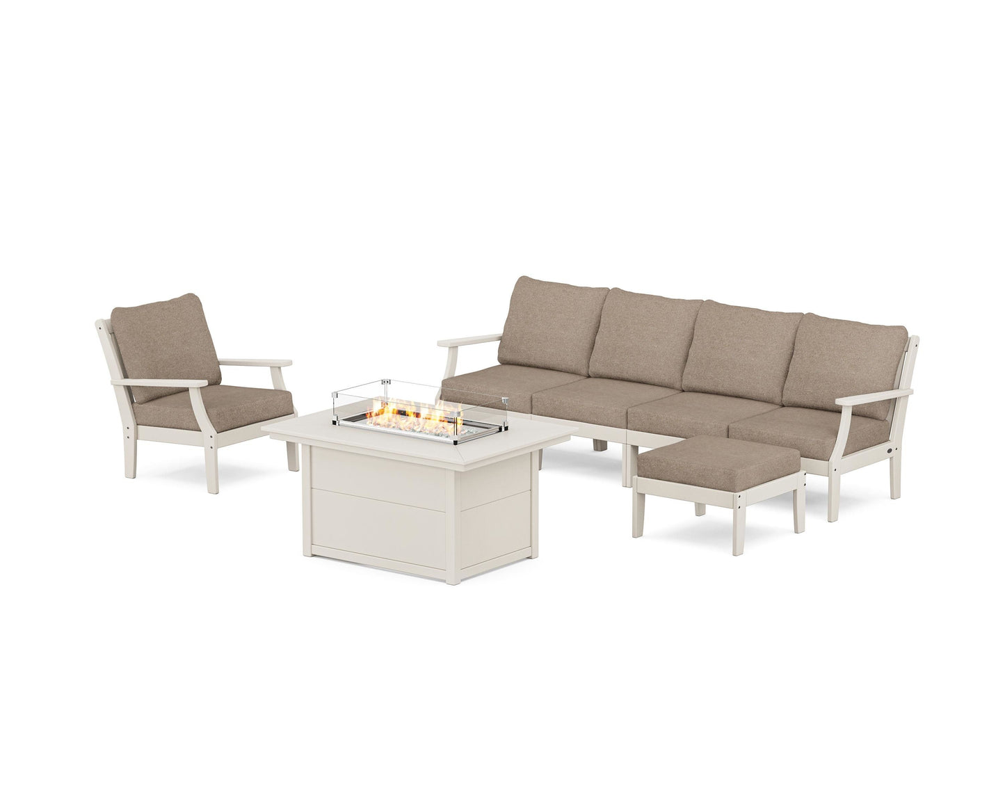 Braxton Sectional Lounge and Fire Pit Set