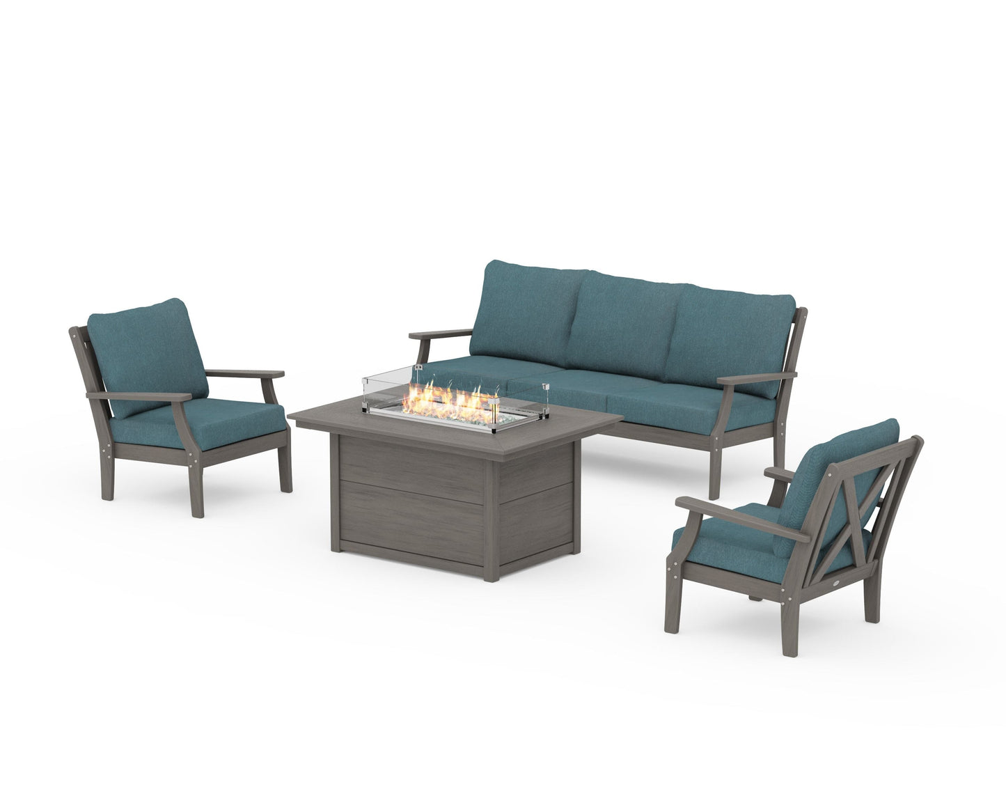 Braxton Deep Seating Fire Pit Table Set